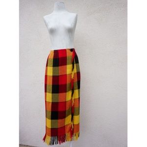 Plaid Wrap Skirt Multifunctional